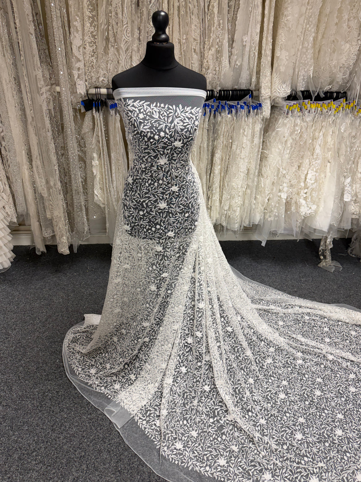 Embroidered Beaded Tulle - EB1108