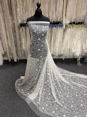 Embroidered Beaded Tulle - EB1108