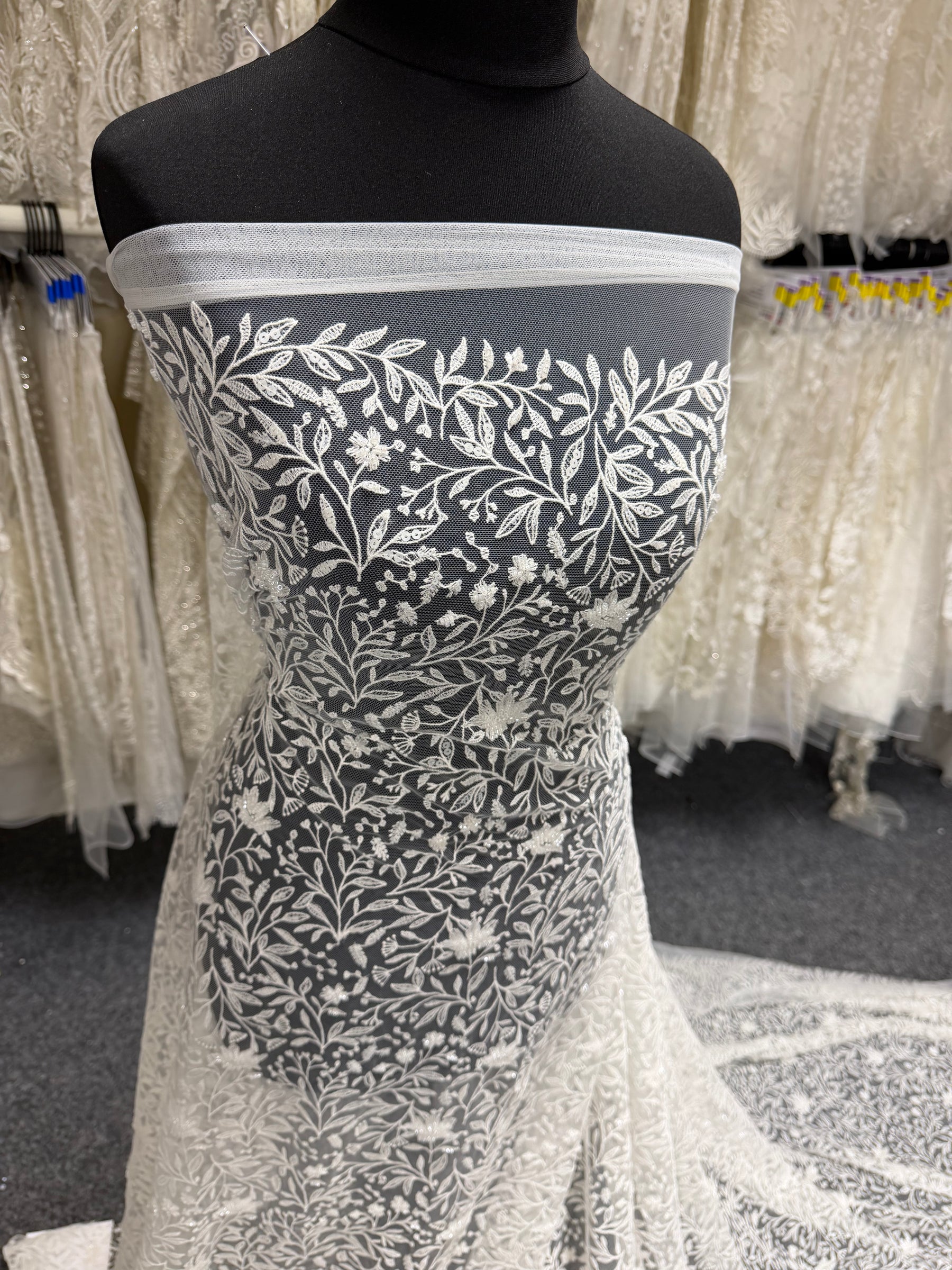 Embroidered Beaded Tulle - EB1108