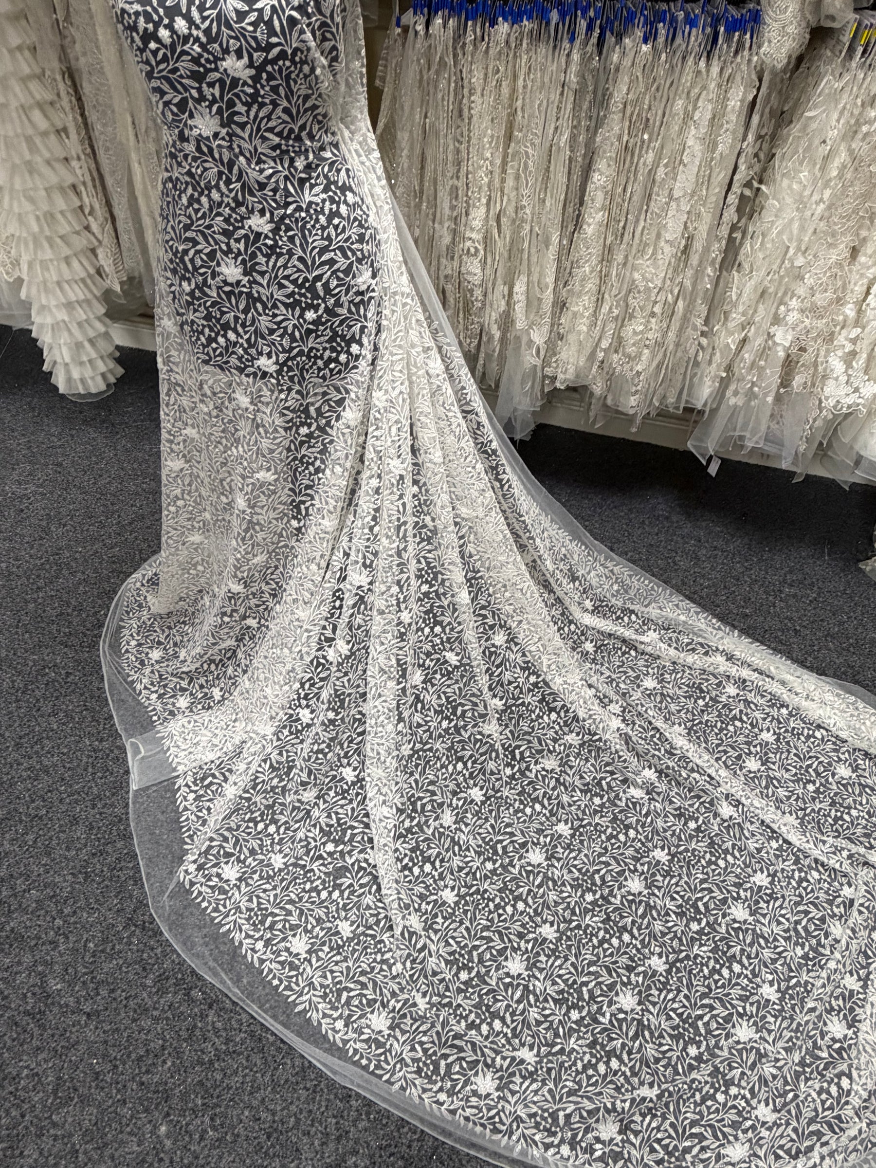 Embroidered Beaded Tulle - EB1108