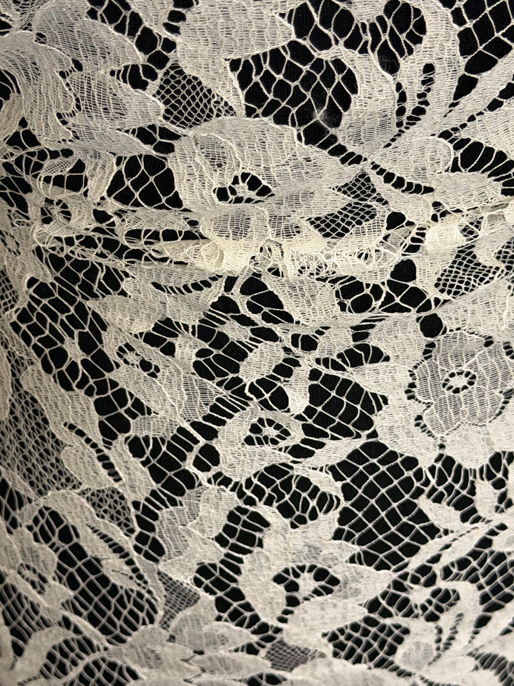 Ivory Silk Wool Chantilly Lace - P269