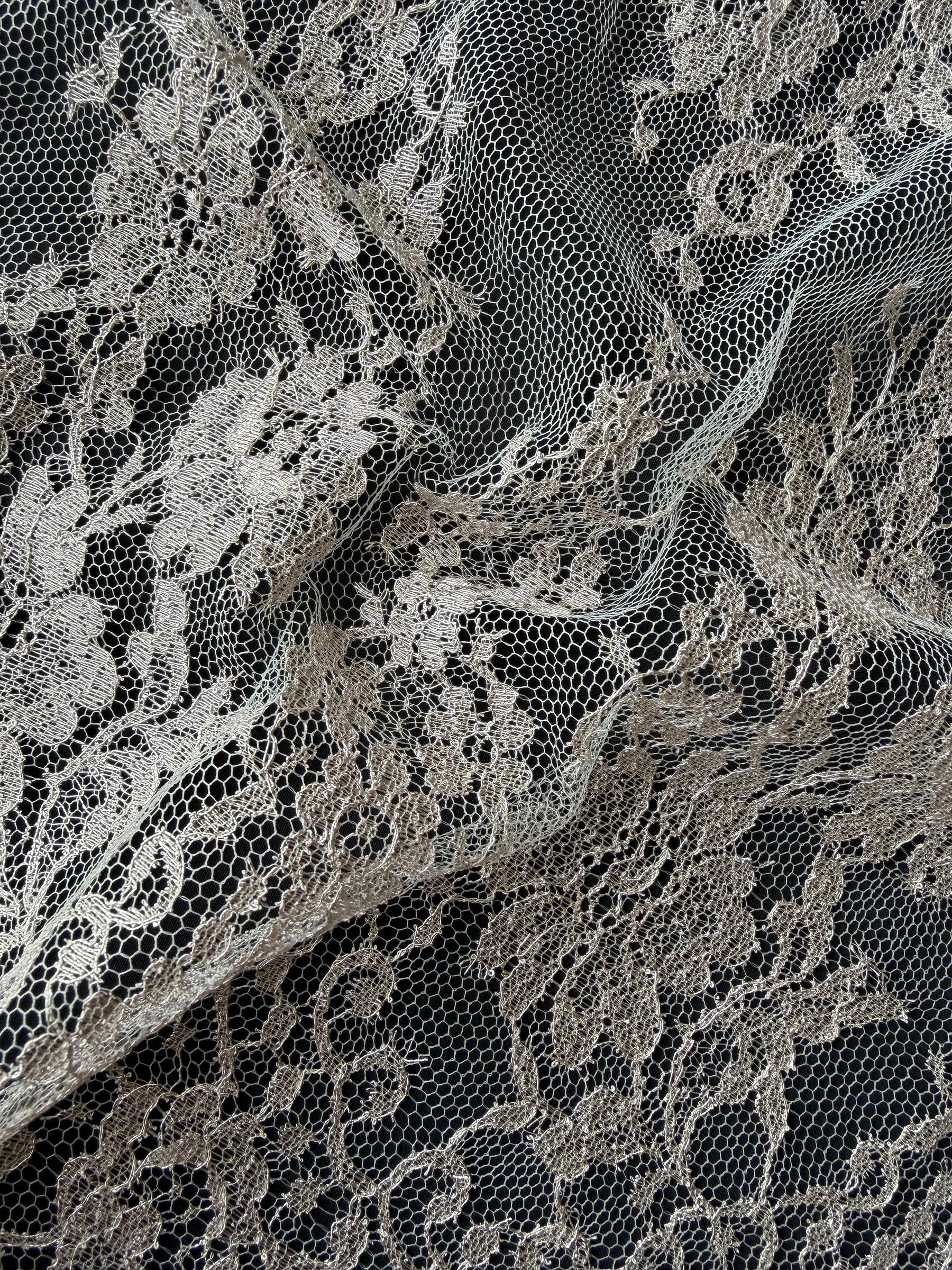 Dusty Rose French Metallic Lace - LA2003