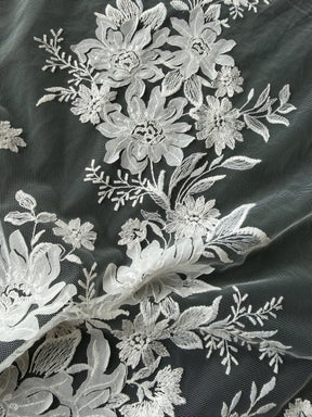 Ivory Sequin Embroidery Lace - EB3041