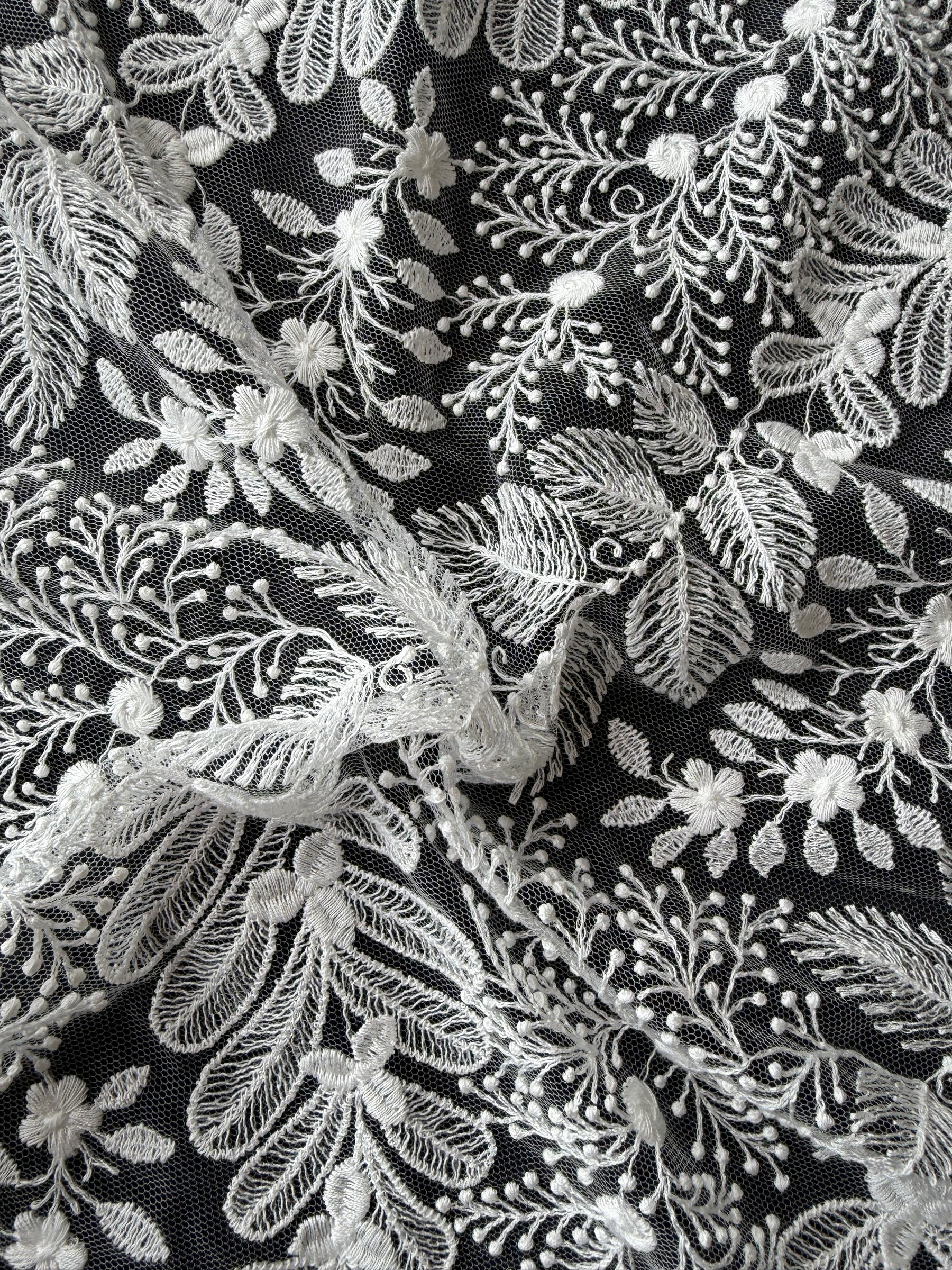 Ivory Embroidered Lace - Essential