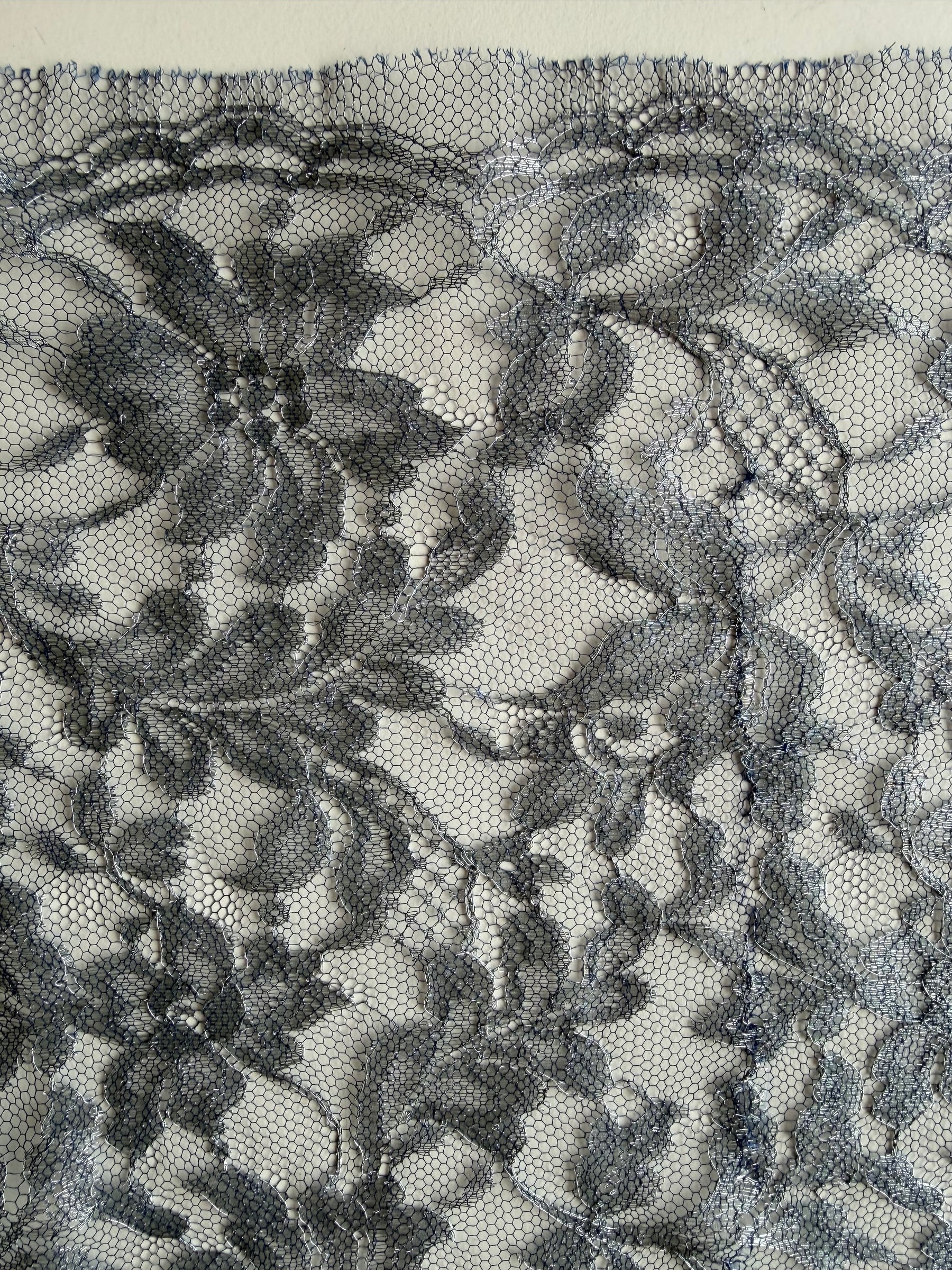 Navy with Silver French Lace - LA2002