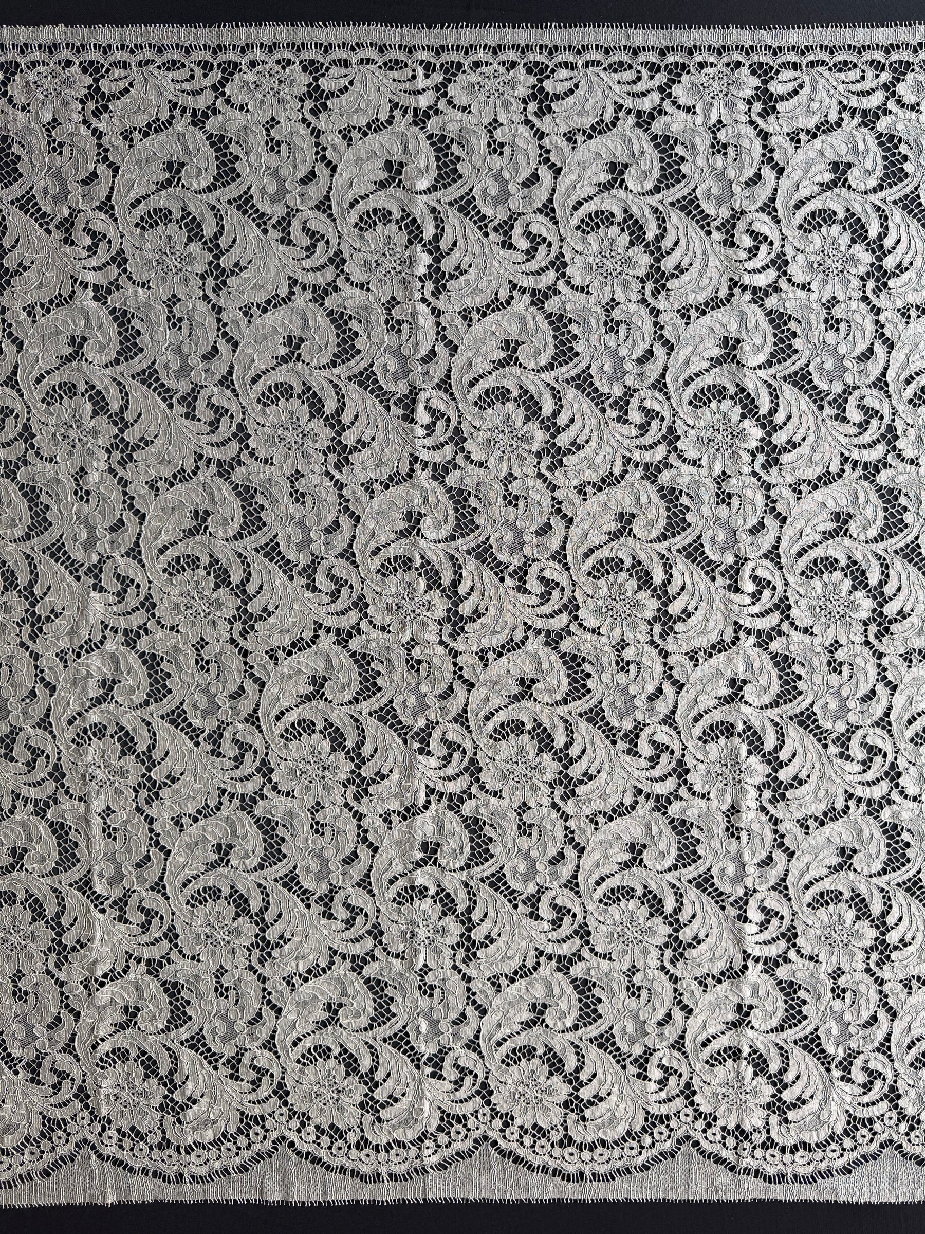 Dark Nickel Grey Chantilly Lace - P244