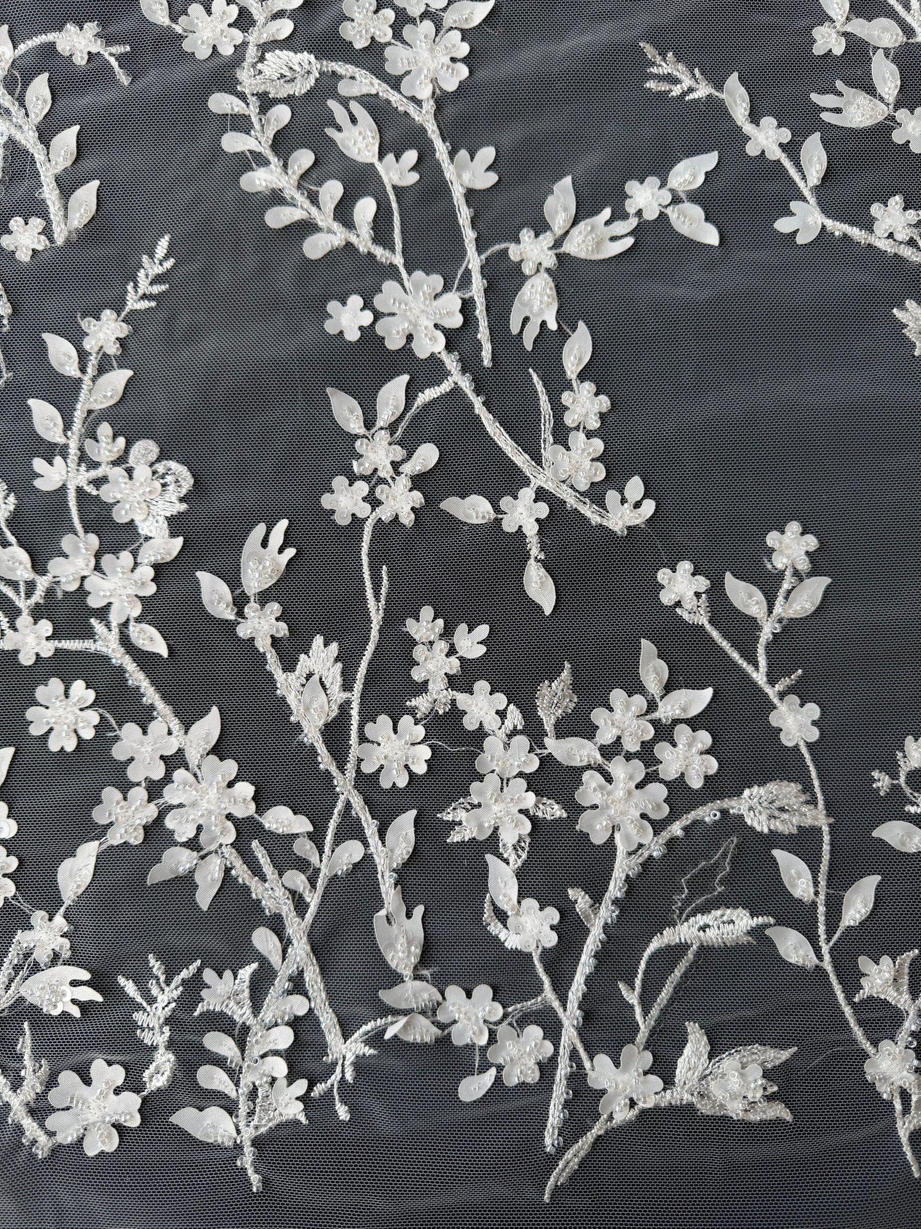 Ivory Beaded Lace - EB1073