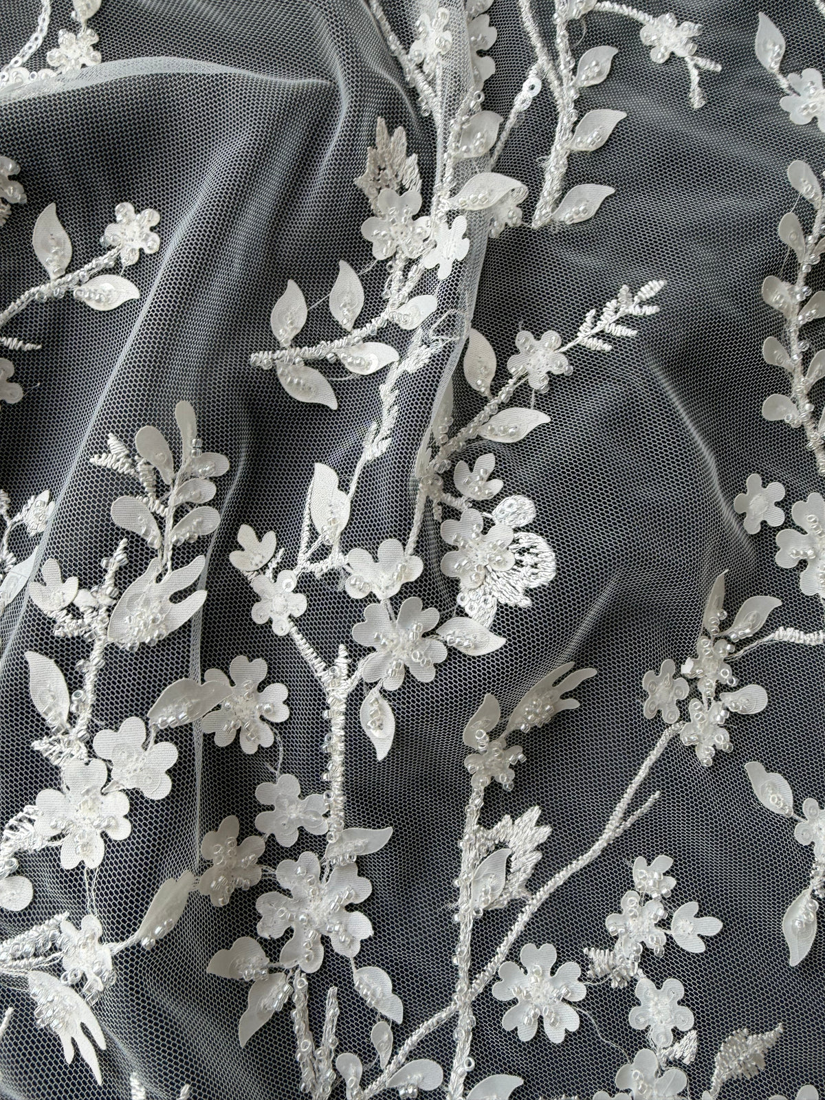 Ivory Beaded Lace - EB1073