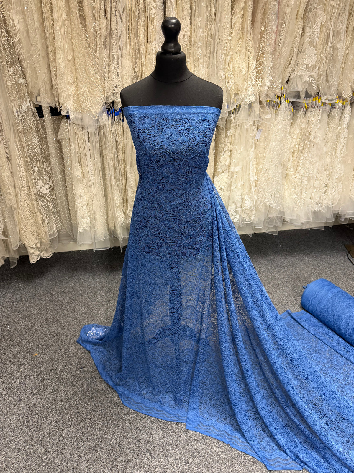 Riviera Blue Corded Lace - Tocca