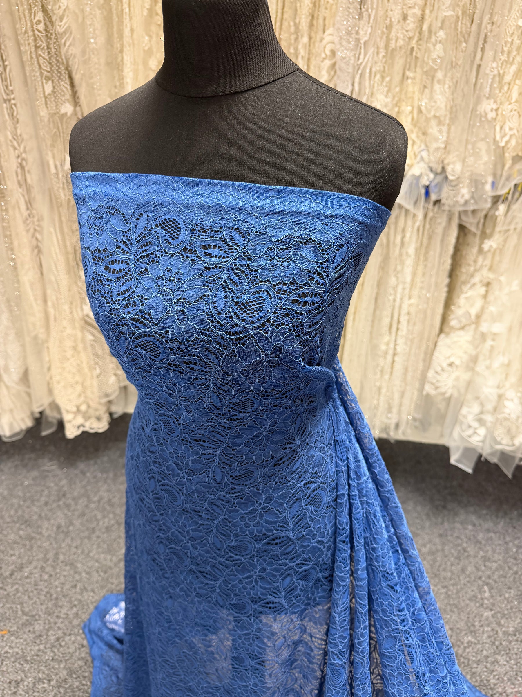 Riviera Blue Corded Lace - Tocca