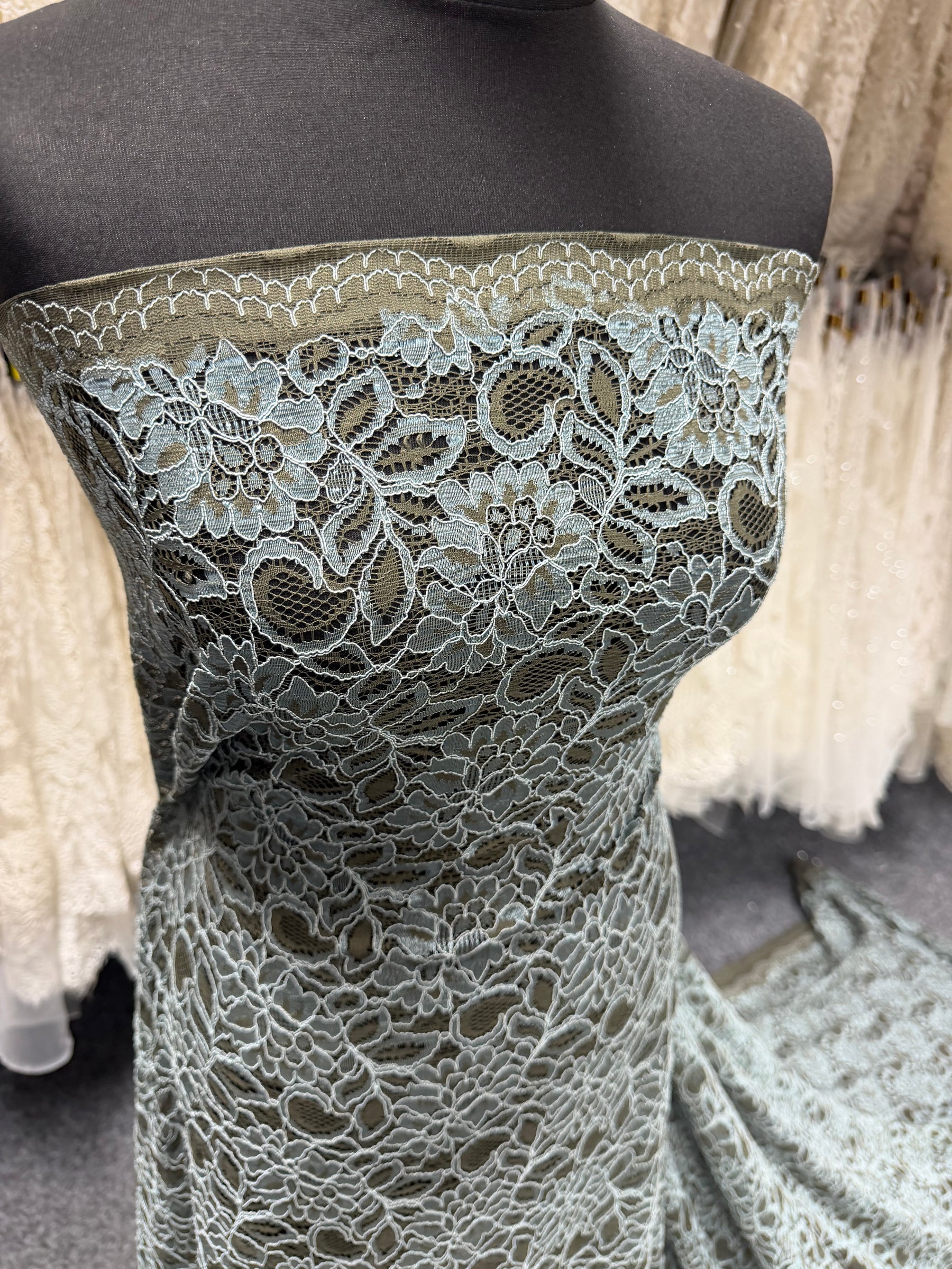 Duck Egg Corded Lace - Tocca