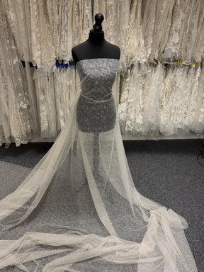Ivory Glitter Tulle - TU0066
