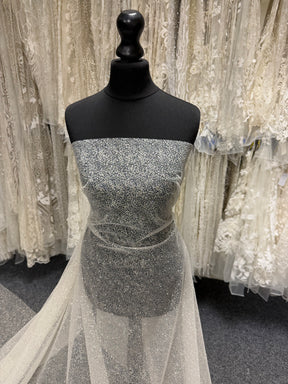 Ivory Glitter Tulle - TU0066