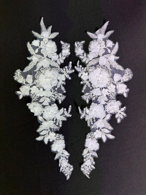 White Bridal Lace Appliques - Helianthus