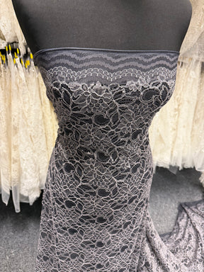 Slate Grey Corded Lace - Tocca