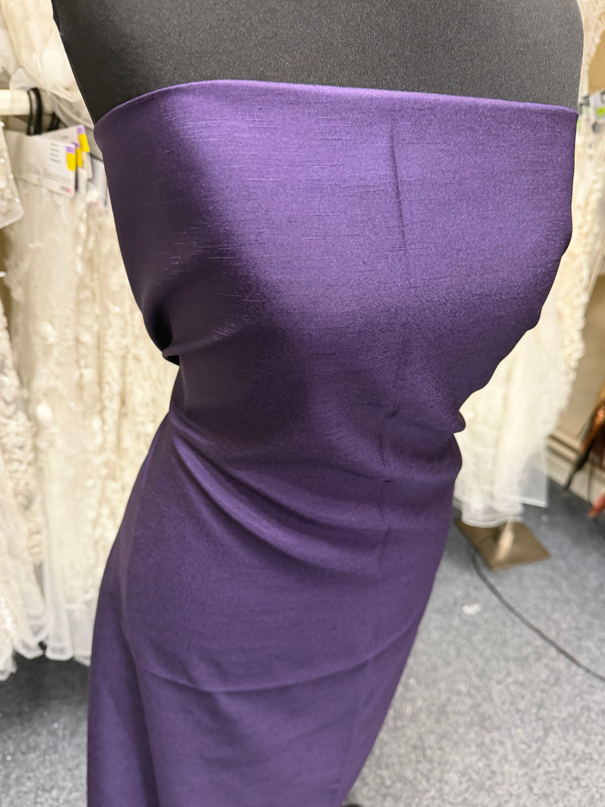 Dark Purple Polyester Satin Backed Dupion - Clarity