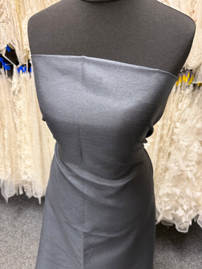 Charcoal Polyester Satin Backed Dupion - Clarity (P967)
