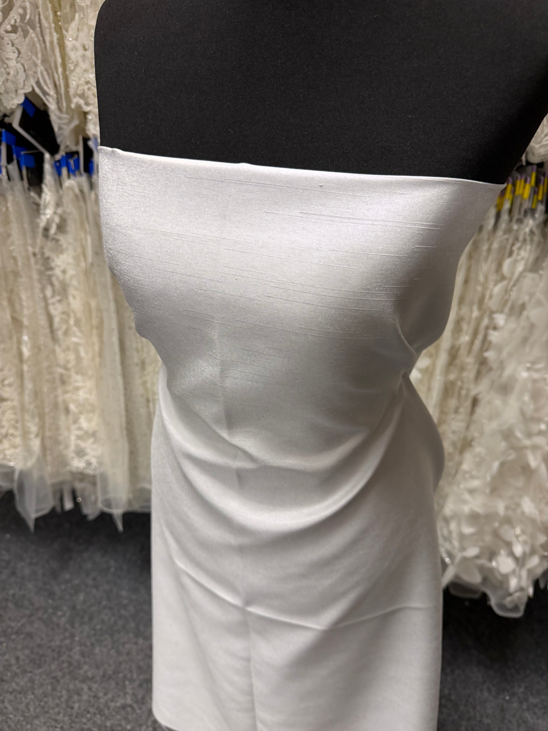 Silver Polyester Satin Backed Dupion - Clarity (P967)