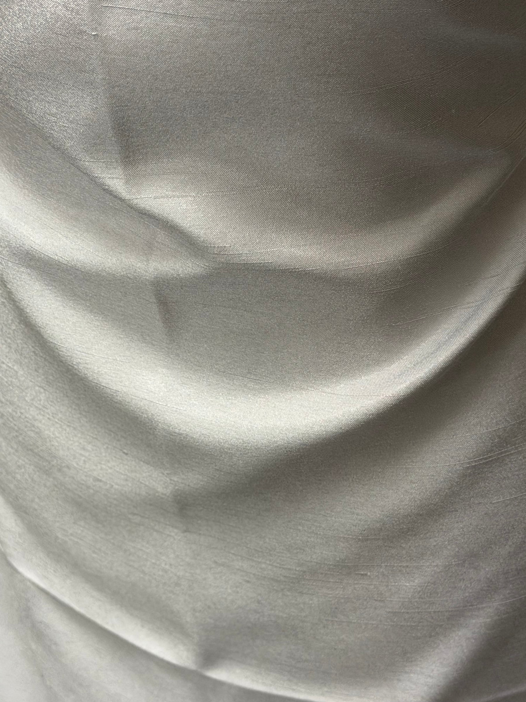 Silver Polyester Satin Backed Dupion - Clarity (P967)