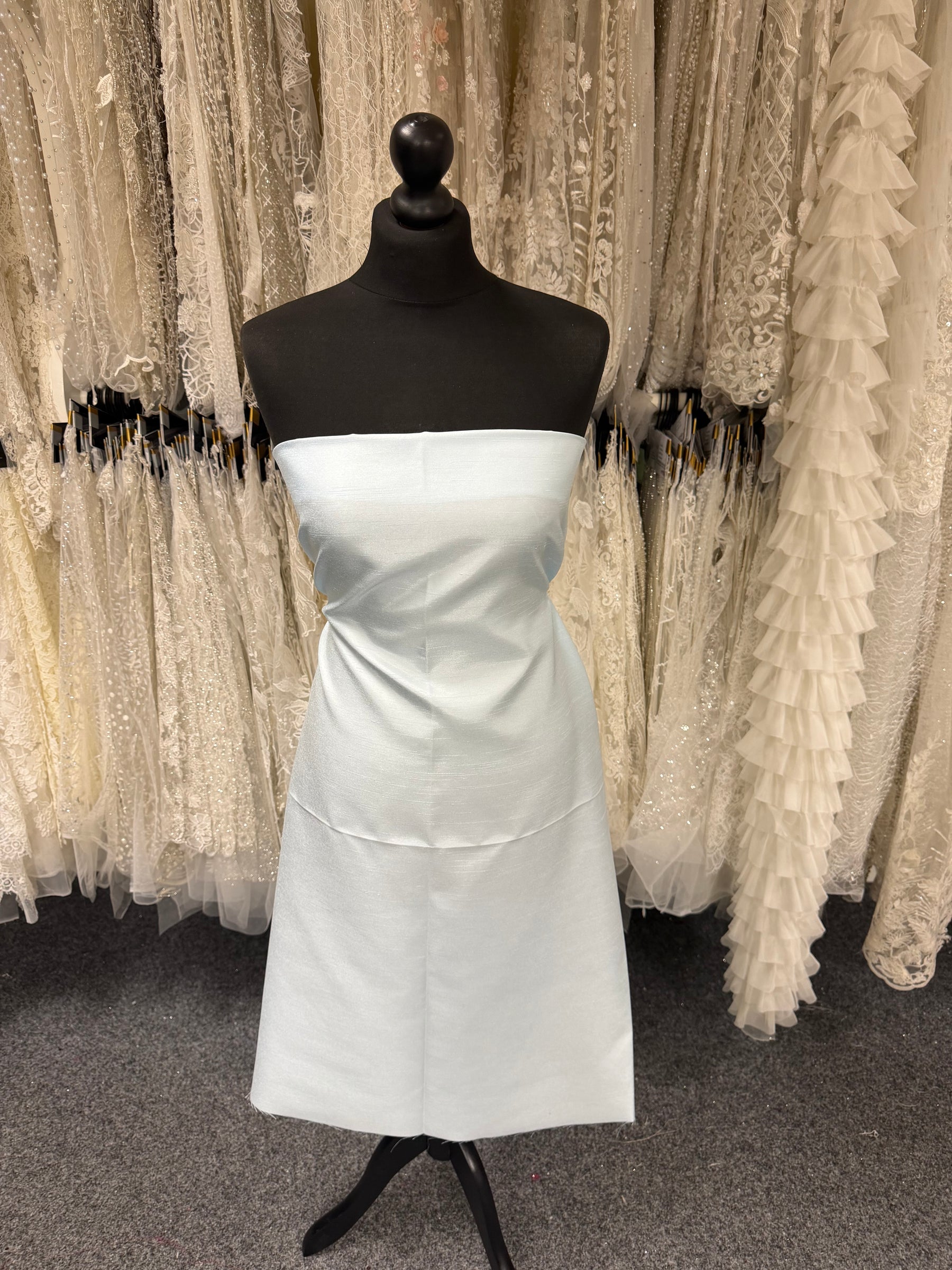 Aqua Polyester Satin Backed Dupion - Clarity (P967)