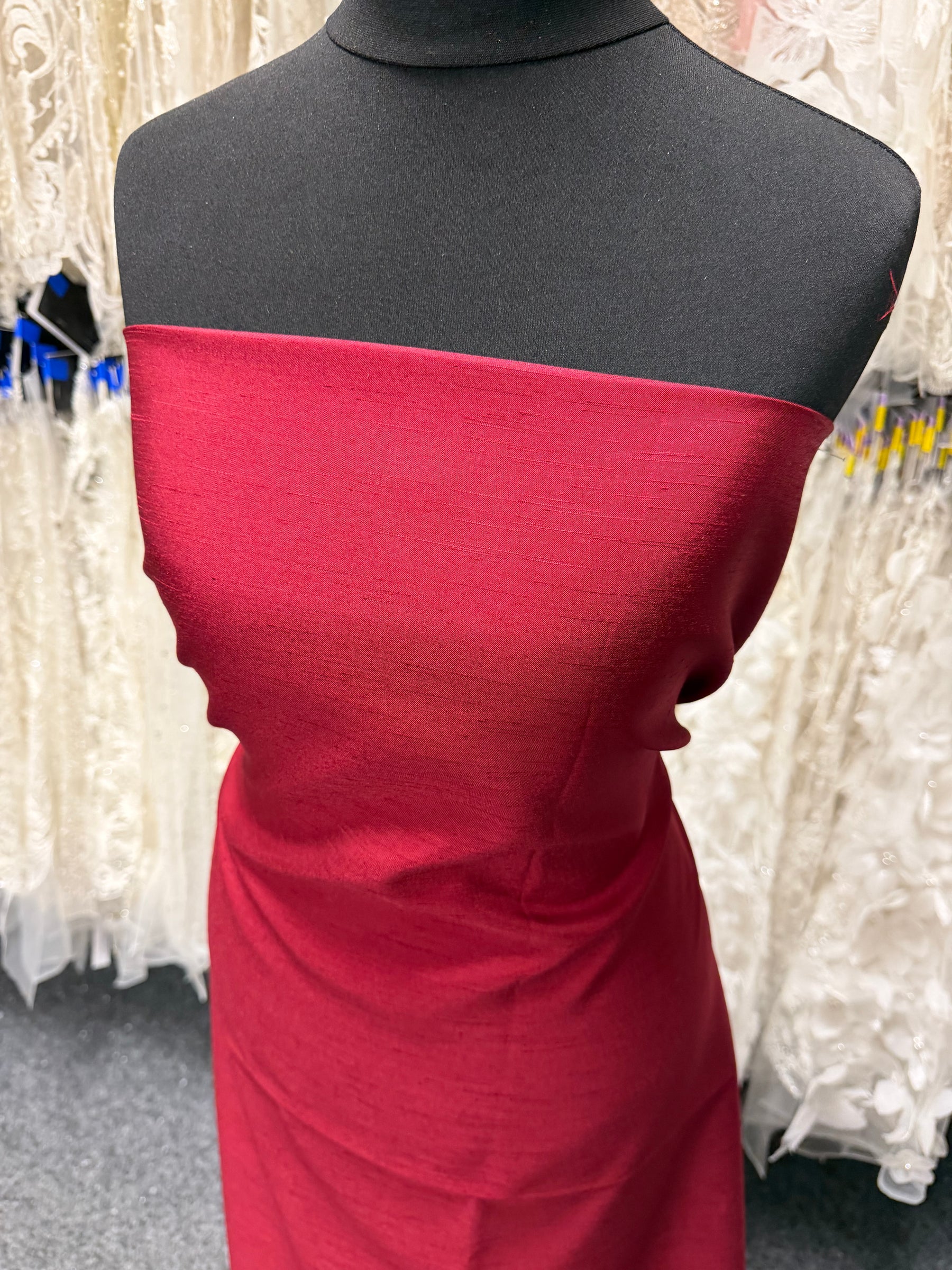Ruby Polyester Satin Backed Dupion - Clarity (P967)