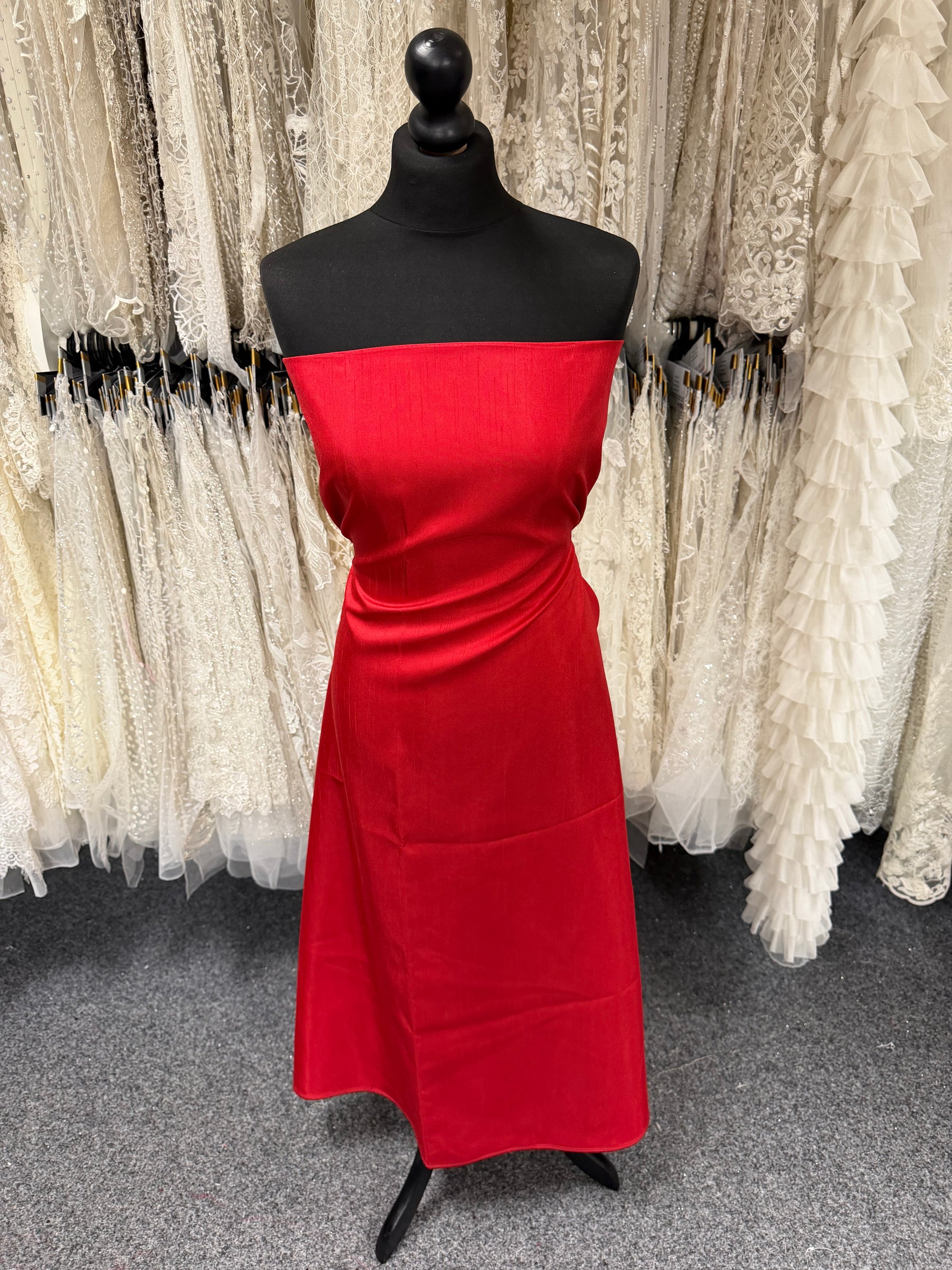 Red Polyester Satin Backed Dupion - Clarity (P967)