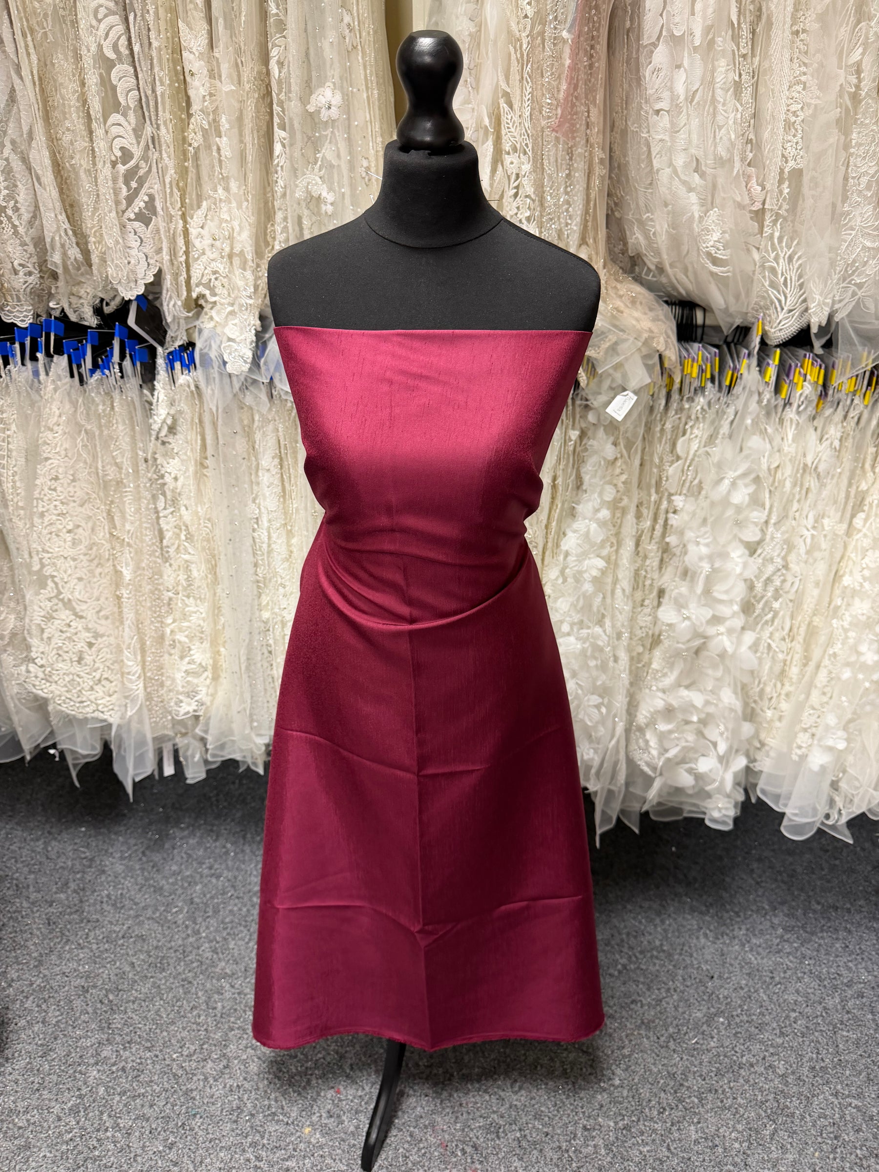 Dark Wine Polyester Satin Backed Dupion - Clarity (P967)