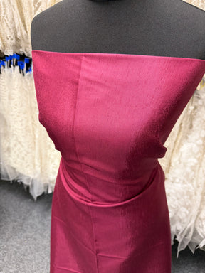 Dark Wine Polyester Satin Backed Dupion - Clarity (P967)