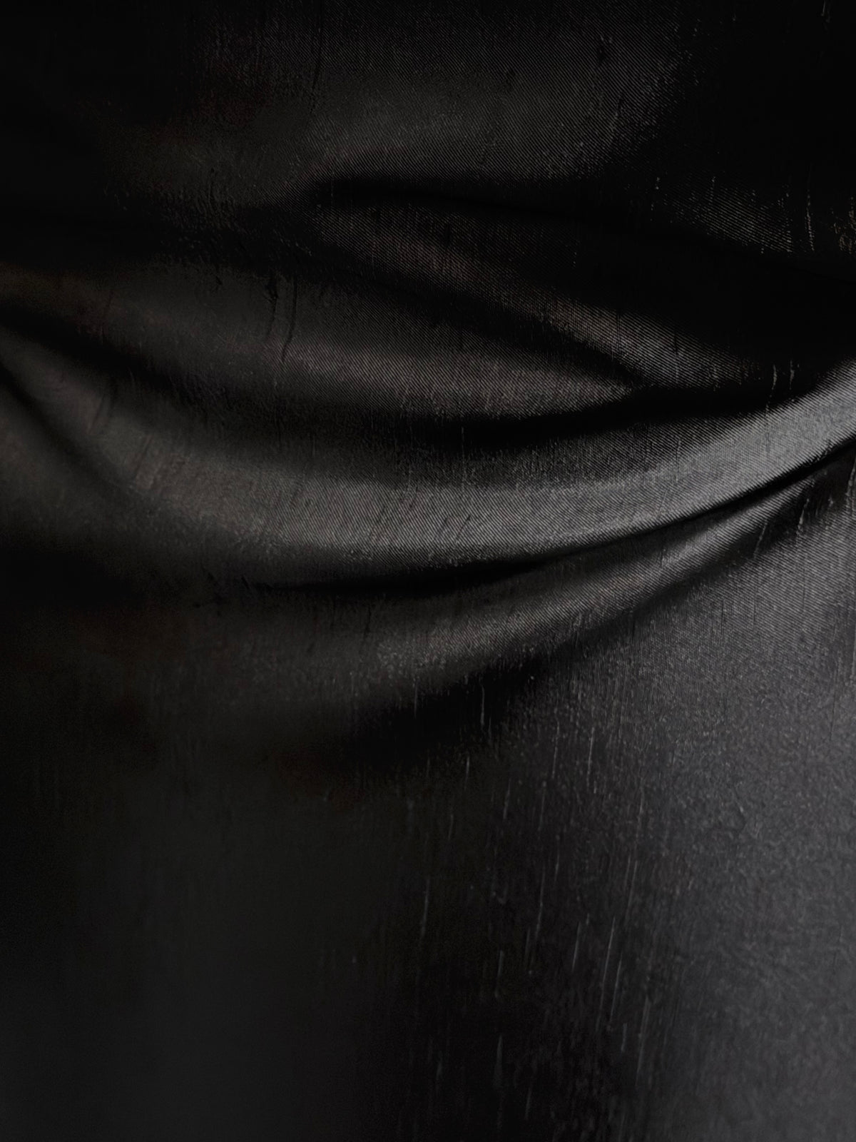 Black Polyester Satin Backed Dupion - Clarity (P967)