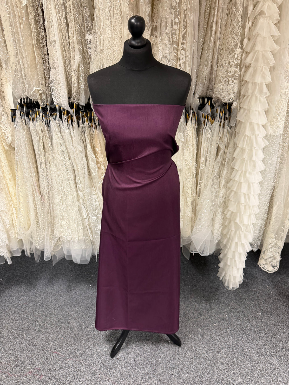 Prune Polyester Satin Backed Dupion - Clarity (P967)