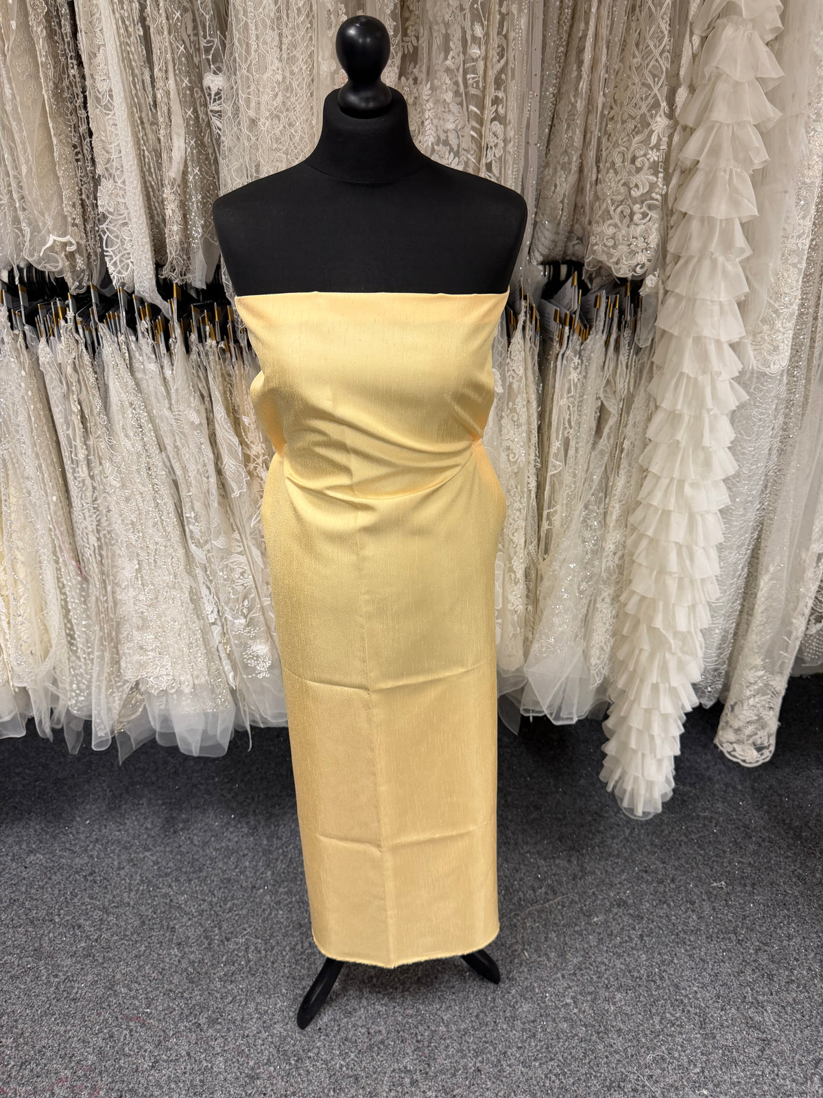 Lemon Polyester Satin Backed Dupion - Clarity (P967)