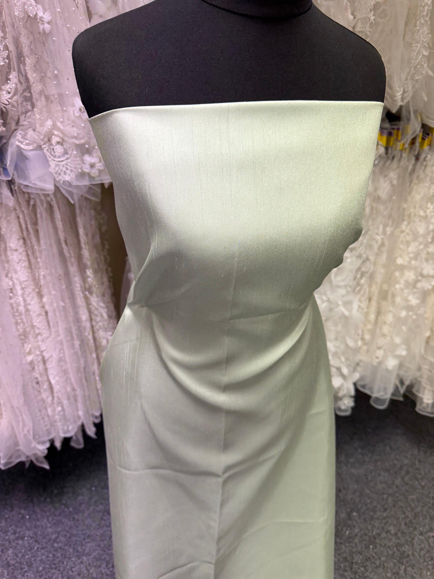 Mint Polyester Satin Backed Dupion - Clarity (P967)