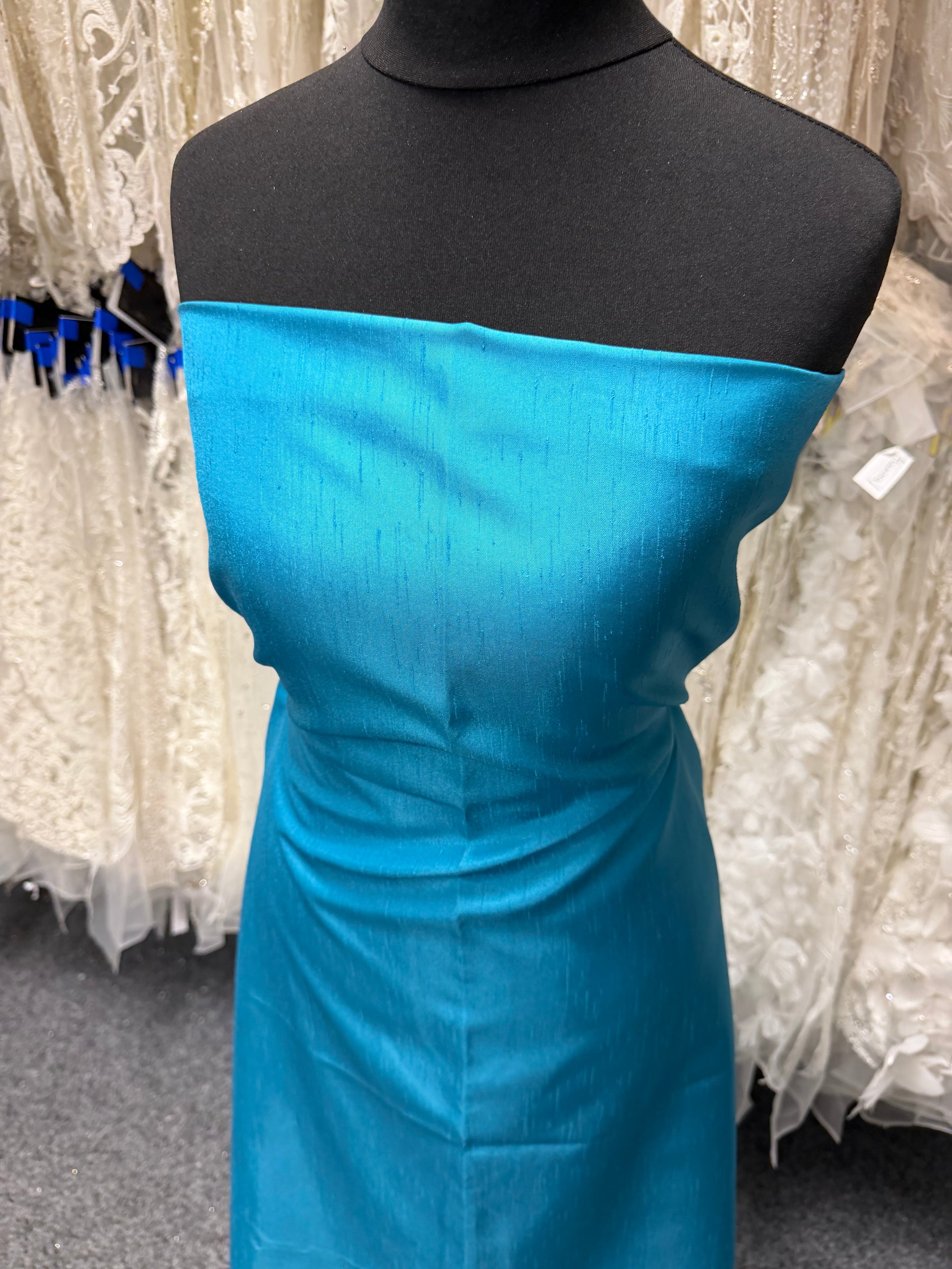Turquoise Polyester Satin Backed Dupion - Clarity (P967)