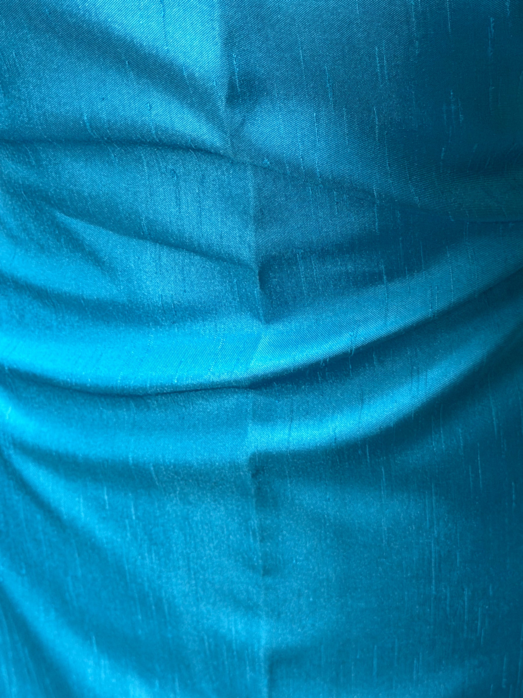 Turquoise Polyester Satin Backed Dupion - Clarity (P967)