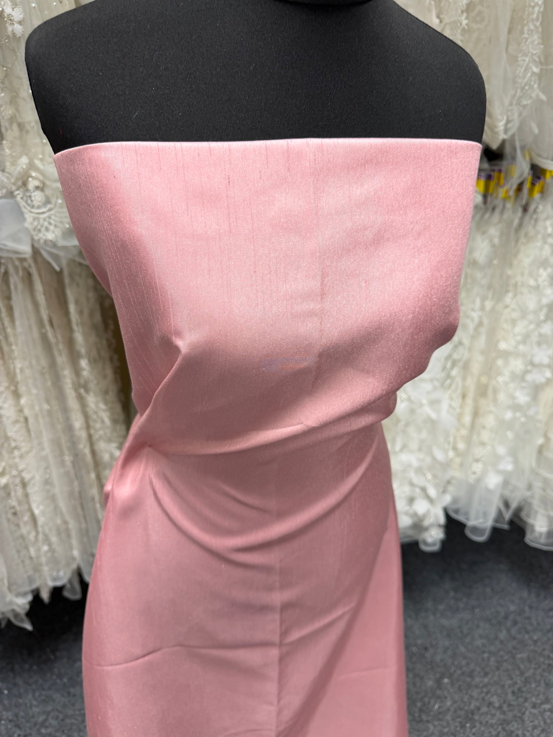 Light Rose Polyester Satin Backed Dupion - Clarity (P967)