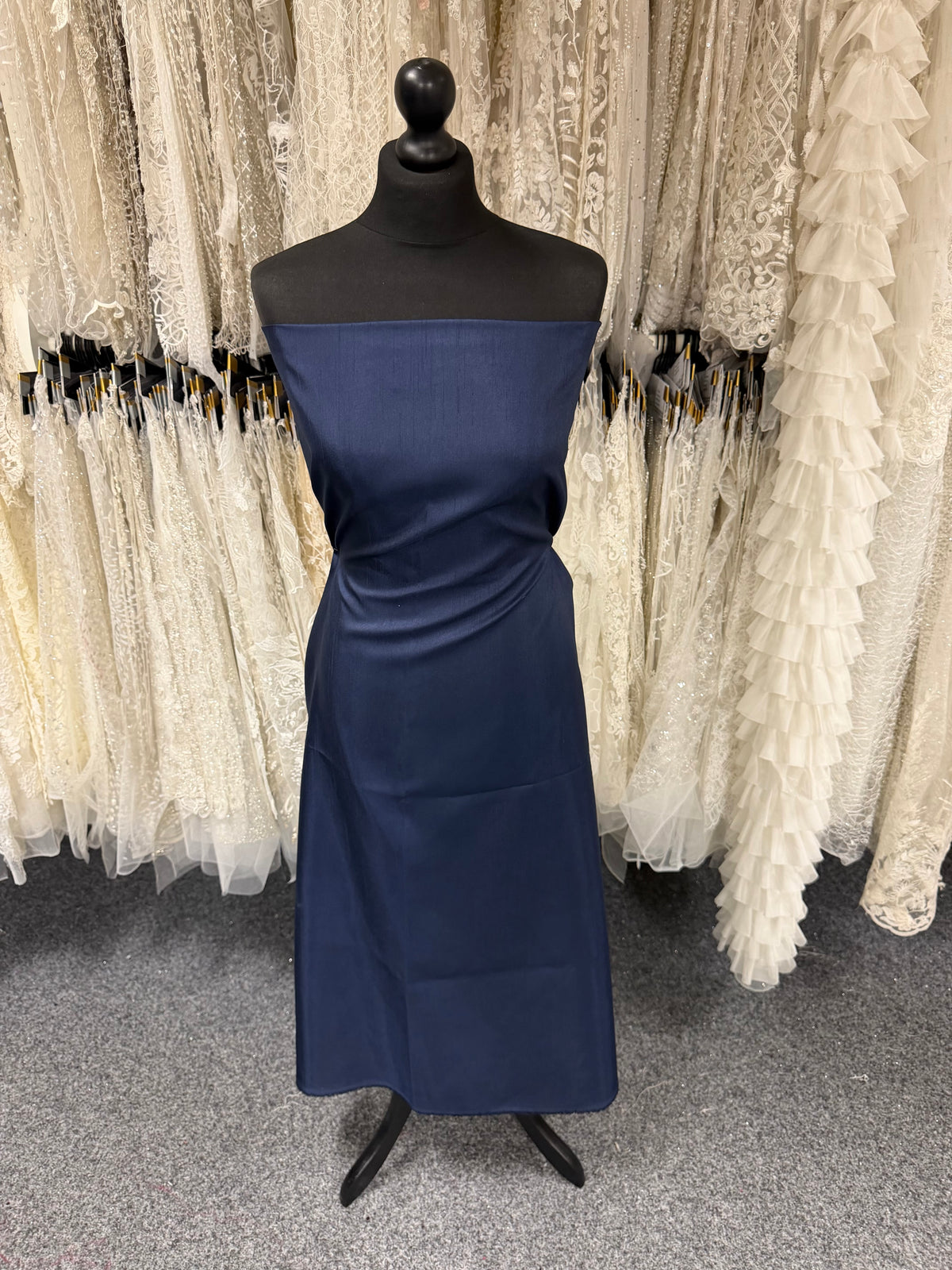 Navy Polyester Satin Backed Dupion - Clarity (P967)