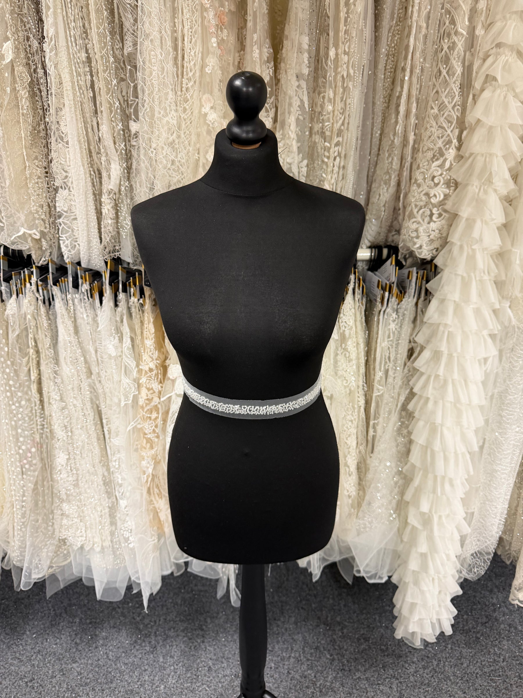 White Beaded Dress Trim - EH2003