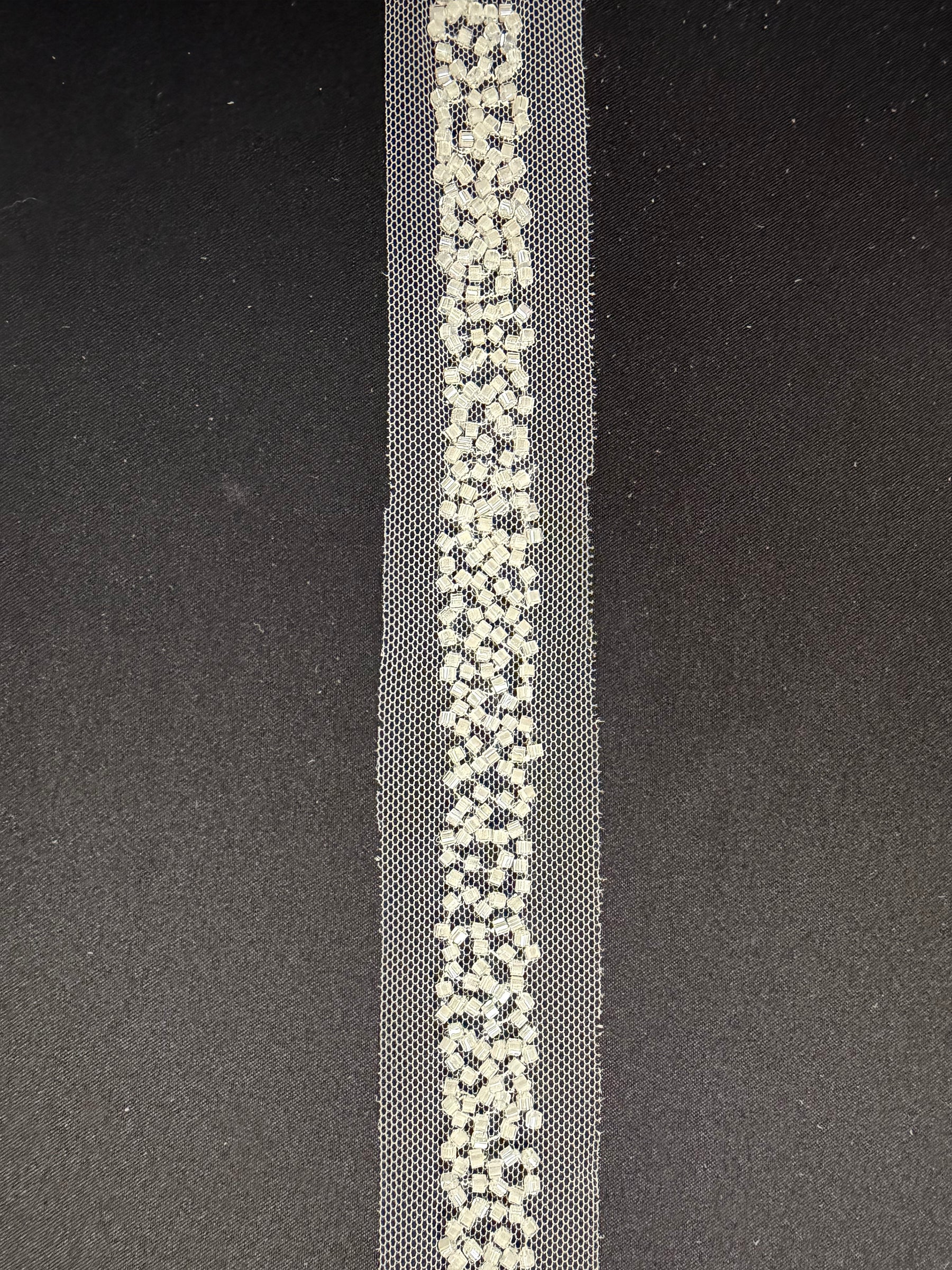 White Beaded Dress Trim - EH2003