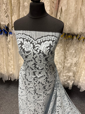 Powder Blue Eco French Corded Lace - LA4007