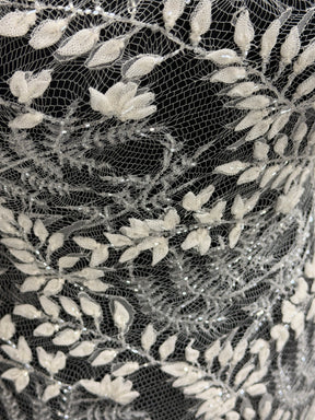 Ivory 3D & Beaded Chantilly Lace - P239