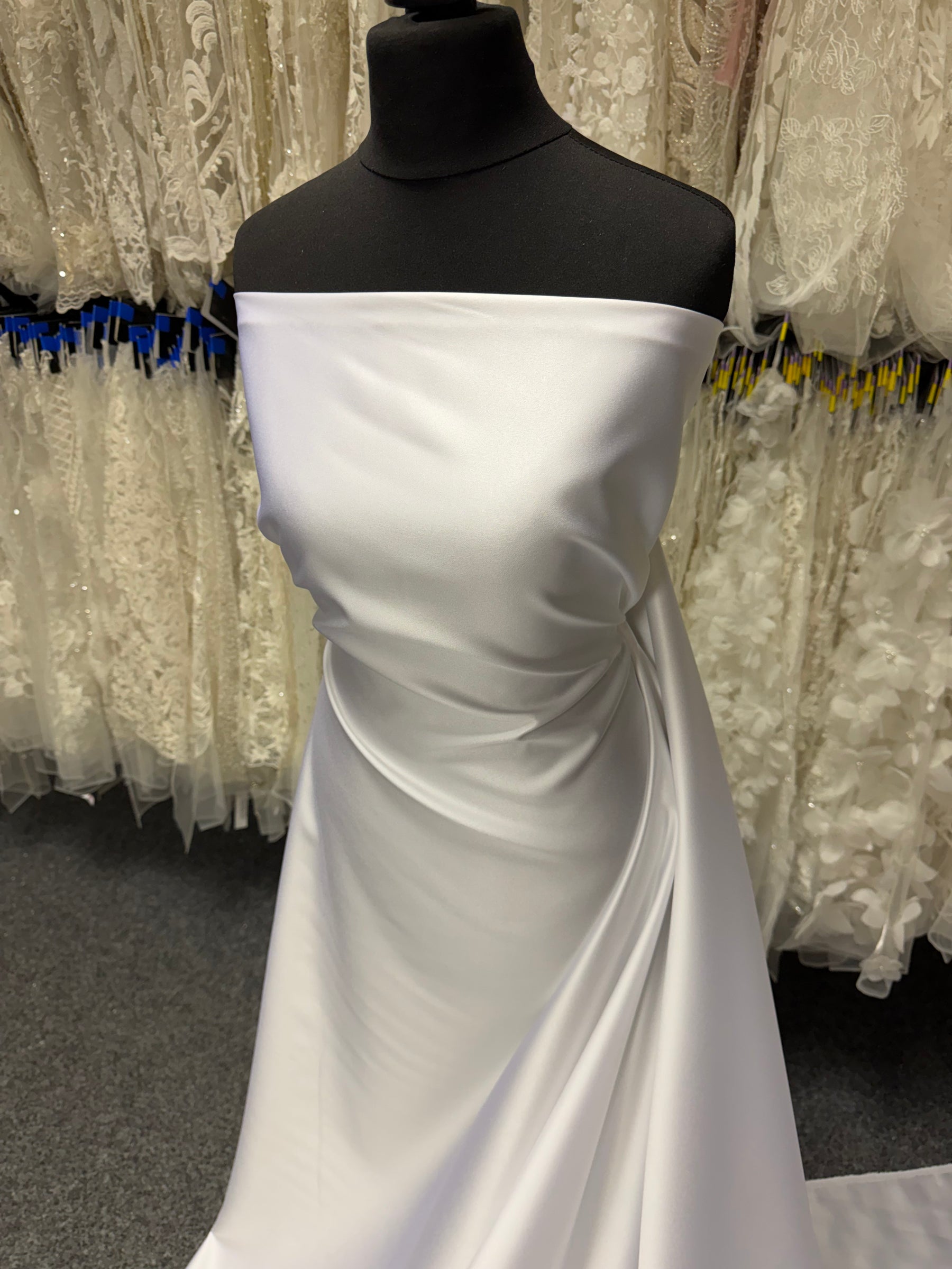 White Polyester Duchess Satin - P42