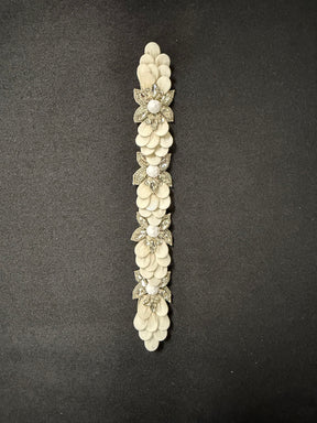 Ivory/Silver Crystal Motif - MH1003