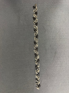 Black/Silver Crystal Motif - MH1004