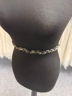 Black/Silver Crystal Motif - MH1004