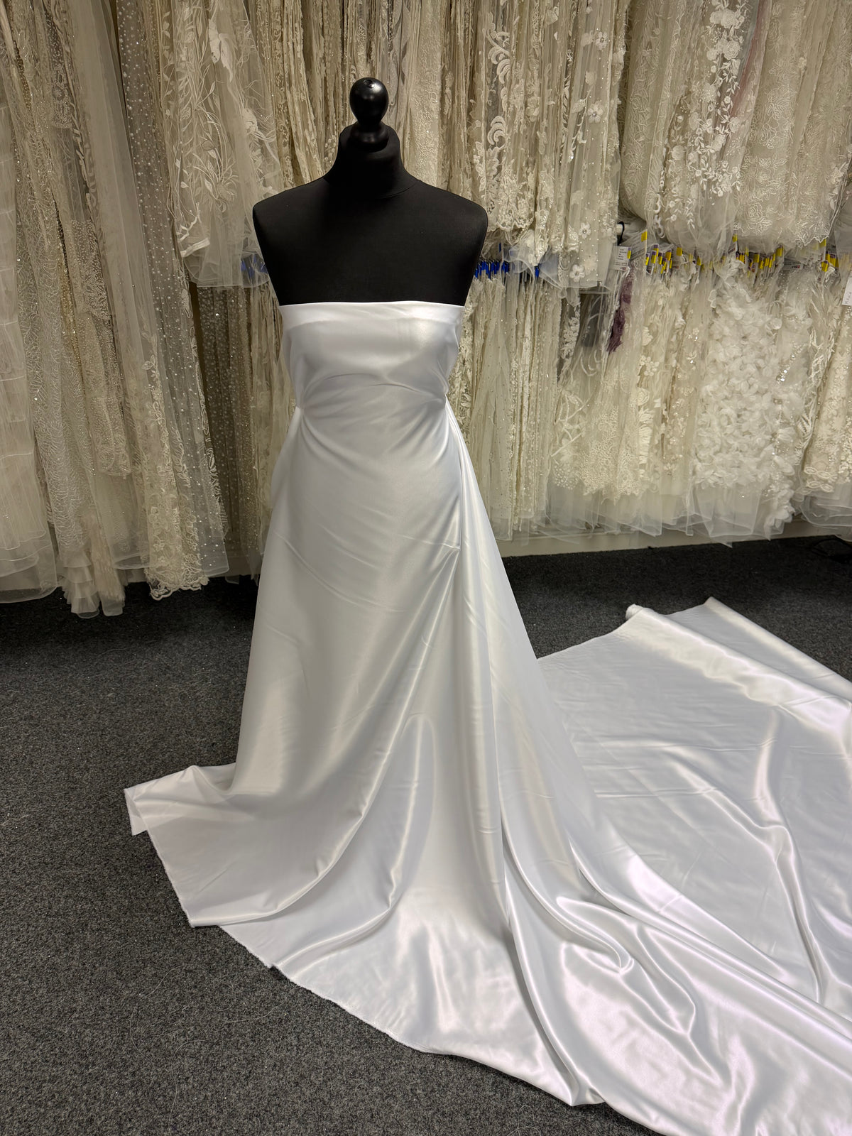 White Polyester Lightweight Duchess Satin - P44