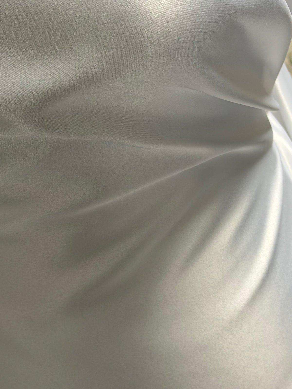 White Polyester Lightweight Duchess Satin - P44