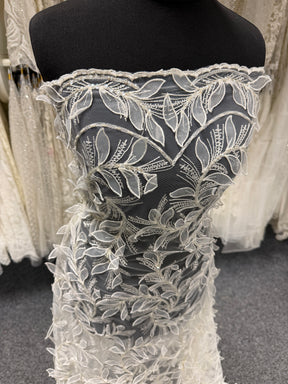 Ivory Embroidered Beaded Tulle - P956