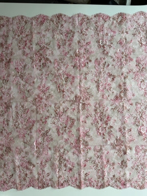 Pink Printed Chantilly Lace - P190