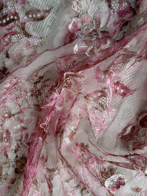 Pink Printed Chantilly Lace - P190