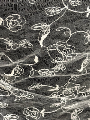 Ivory Embroidered Tulle - P808